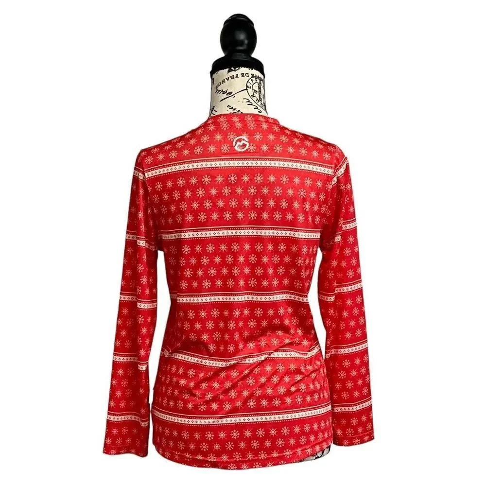 Magellan Outdoors Women’s Christmas Long Sleeve Fishing Shirt Small Red - Picture 5 of 10
